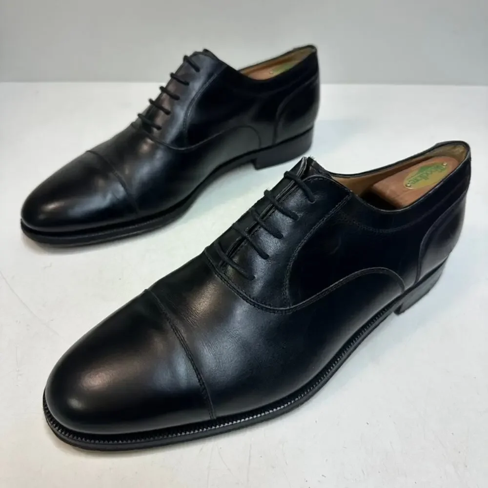 VERY GOOD Bally Kensington Oxford Black Calf Made in Italy UK 11 EEE US 12 EE